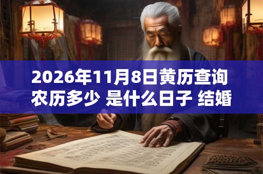 2026年11月8日黄历查询 农历多少 是什么日子 结婚吉时