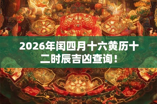 2026年闰四月十六黄历十二时辰吉凶查询！