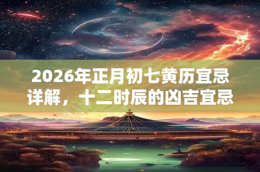 2026年正月初七黄历宜忌详解，十二时辰的凶吉宜忌