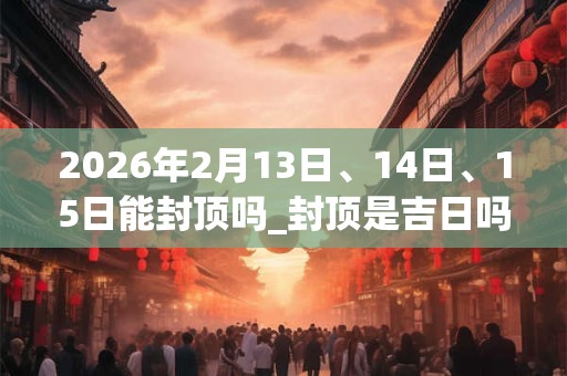 2026年2月13日、14日、15日能封顶吗_封顶是吉日吗