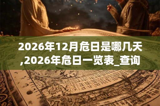 2026年12月危日是哪几天,2026年危日一览表_查询表 2026年12月危日是哪几天,2026年危日一览表_查询表