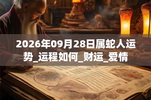 2026年09月28日属蛇人运势_运程如何_财运_爱情