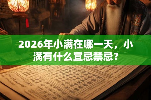 2026年小满在哪一天，小满有什么宜忌禁忌？