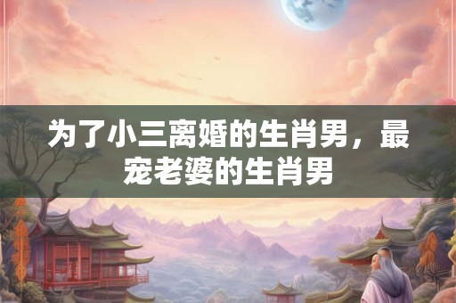 为了小三离婚的生肖男，最宠老婆的生肖男