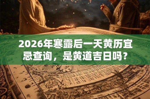 2026年寒露后一天黄历宜忌查询，是黄道吉日吗？