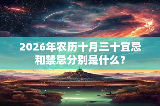2026年农历十月三十宜忌和禁忌分别是什么？