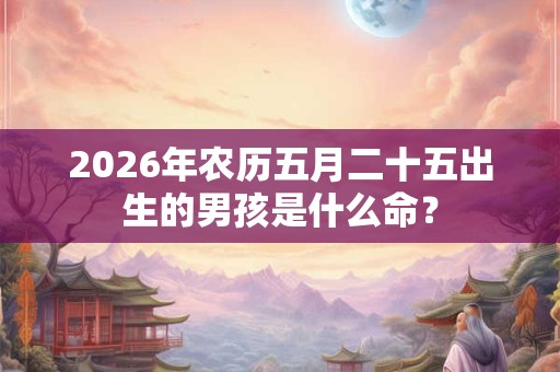 2026年农历五月二十五出生的男孩是什么命？
