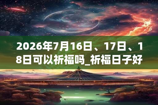 2026年7月16日、17日、18日可以祈福吗_祈福日子好吗