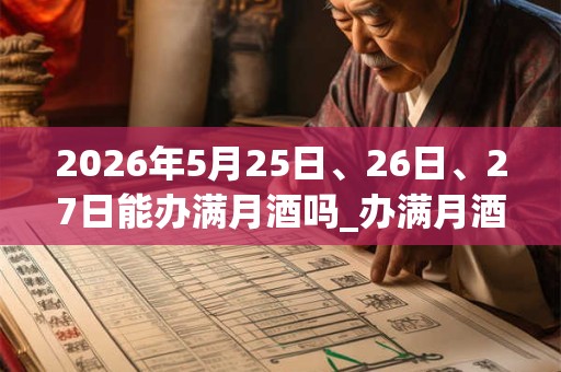 2026年5月25日、26日、27日能办满月酒吗_办满月酒是吉日吗