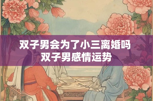 双子男会为了小三离婚吗 双子男感情运势 双子男会为了小三离婚吗 双子男感情运势