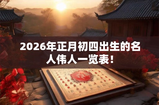 2026年正月初四出生的名人伟人一览表！
