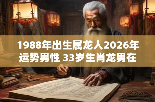1988年出生属龙人2026年运势男性 33岁生肖龙男在2026年运气如何