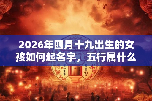 2026年四月十九出生的女孩如何起名字，五行属什么