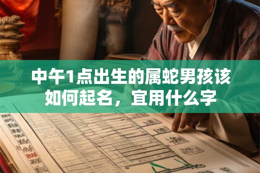 中午1点出生的属蛇男孩该如何起名，宜用什么字