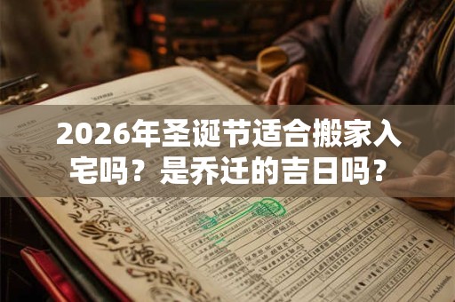 2026年圣诞节适合搬家入宅吗？是乔迁的吉日吗？