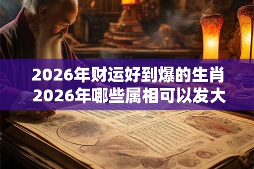 2026年财运好到爆的生肖 2026年哪些属相可以发大财