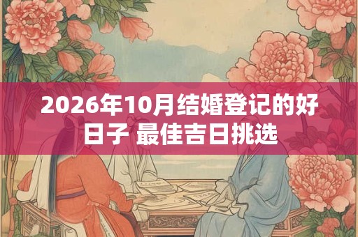 2026年10月结婚登记的好日子 最佳吉日挑选