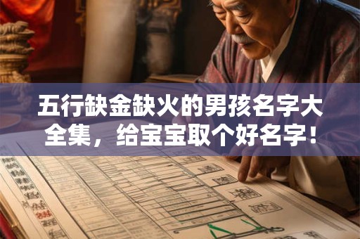 五行缺金缺火的男孩名字大全集，给宝宝取个好名字！