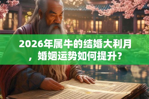 2026年属牛的结婚大利月，婚姻运势如何提升？