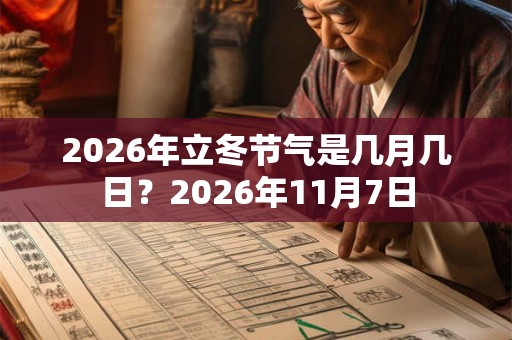 2026年立冬节气是几月几日？2026年11月7日