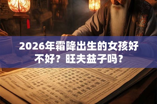 2026年霜降出生的女孩好不好？旺夫益子吗？