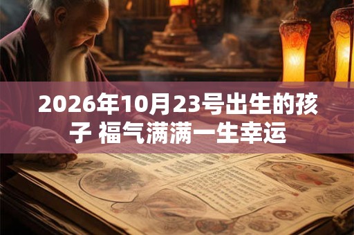 2026年10月23号出生的孩子 福气满满一生幸运