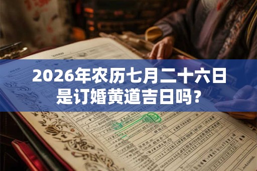 2026年农历七月二十六日是订婚黄道吉日吗？
