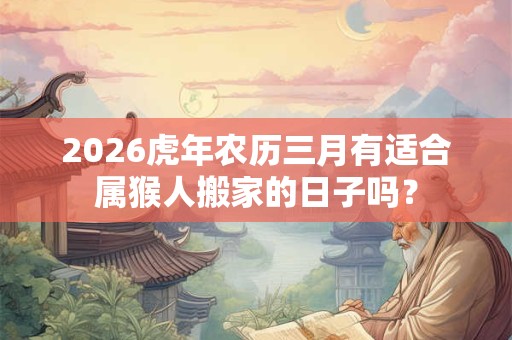 2026虎年农历三月有适合属猴人搬家的日子吗？