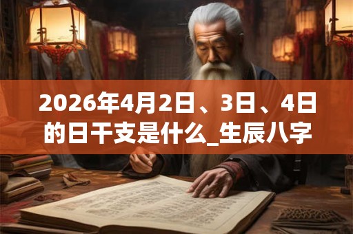 2026年4月2日、3日、4日的日干支是什么_生辰八字