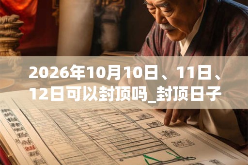 2026年10月10日、11日、12日可以封顶吗_封顶日子好吗