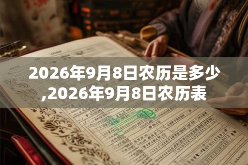 2026年9月8日农历是多少,2026年9月8日农历表