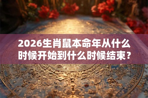2026生肖鼠本命年从什么时候开始到什么时候结束？