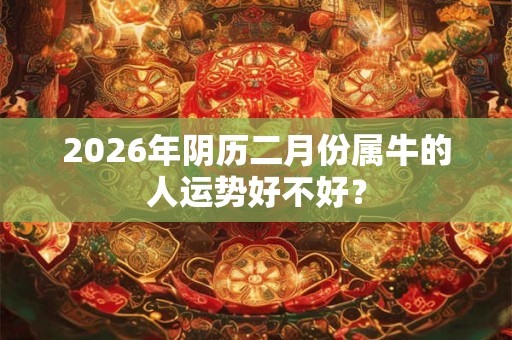 2026年阴历二月份属牛的人运势好不好? 2026年阴历二月份属牛的人运势好不好?