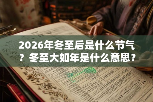 2026年冬至后是什么节气？冬至大如年是什么意思？
