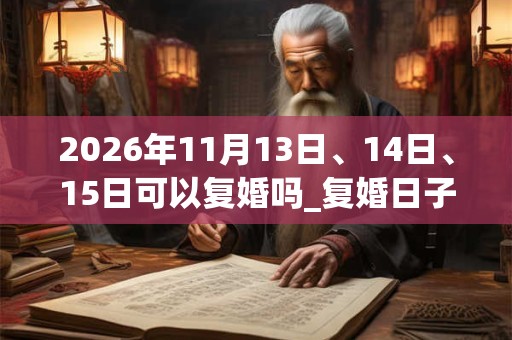 2026年11月13日、14日、15日可以复婚吗_复婚日子好吗