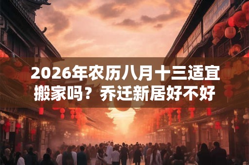 2026年农历八月十三适宜搬家吗？乔迁新居好不好