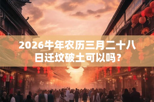 2026牛年农历三月二十八日迁坟破土可以吗？