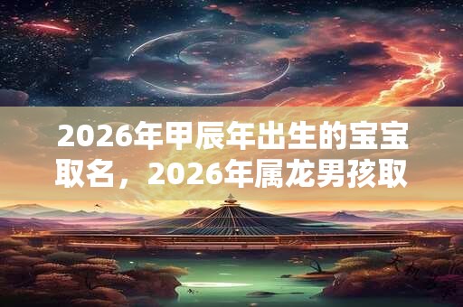 2026年甲辰年出生的宝宝取名，2026年属龙男孩取名最佳字