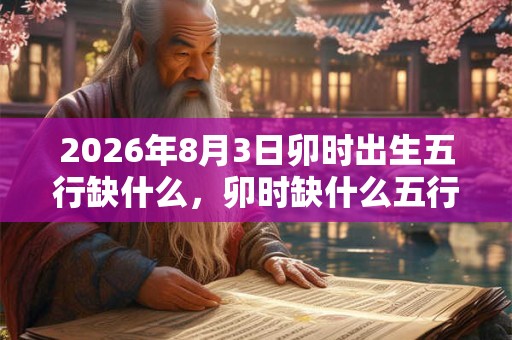 2026年8月3日卯时出生五行缺什么，卯时缺什么五行