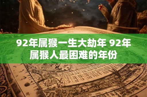 92年属猴一生大劫年 92年属猴人最困难的年份 92年属猴一生大劫年 92年属猴人最困难的年份
