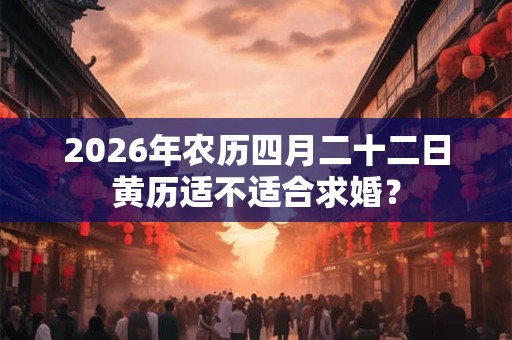 2026年农历四月二十二日黄历适不适合求婚？