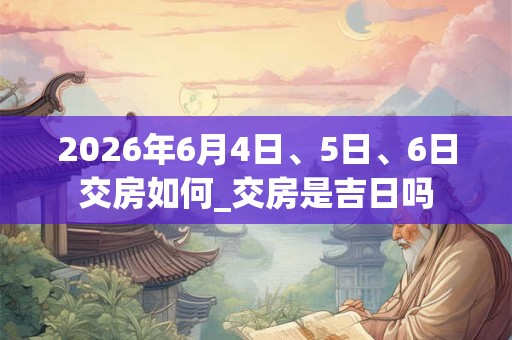 2026年6月4日、5日、6日交房如何_交房是吉日吗 2026年6月4日、5日、6日交房如何_交房是吉日吗