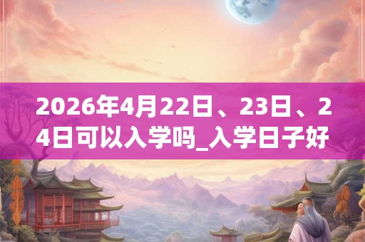 2026年4月22日、23日、24日可以入学吗_入学日子好吗