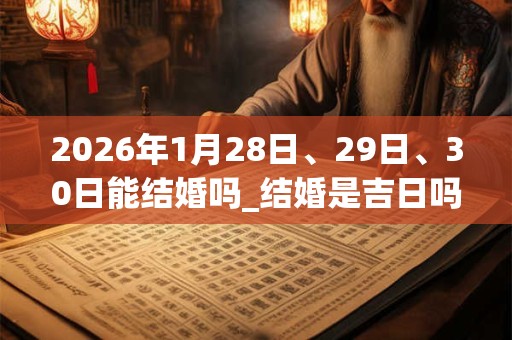 2026年1月28日、29日、30日能结婚吗_结婚是吉日吗