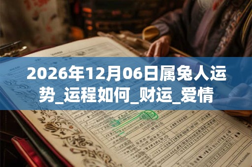 2026年12月06日属兔人运势_运程如何_财运_爱情