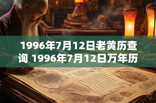 1996年7月12日老黄历查询 1996年7月12日万年历黄道吉日