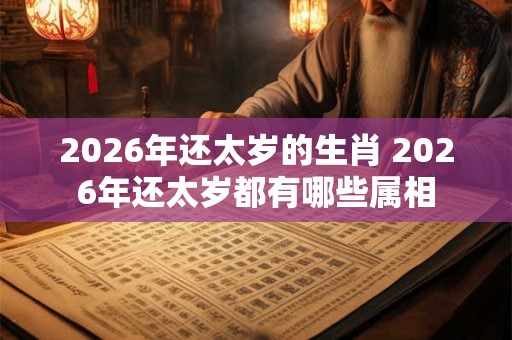 2026年还太岁的生肖 2026年还太岁都有哪些属相