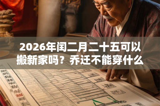 2026年闰二月二十五可以搬新家吗?乔迁不能穿什么颜色? 2026年闰二月二十五可以搬新家吗?乔迁不能穿什么颜色?