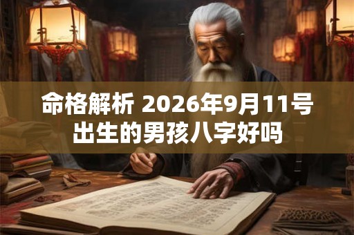 命格解析 2026年9月11号出生的男孩八字好吗