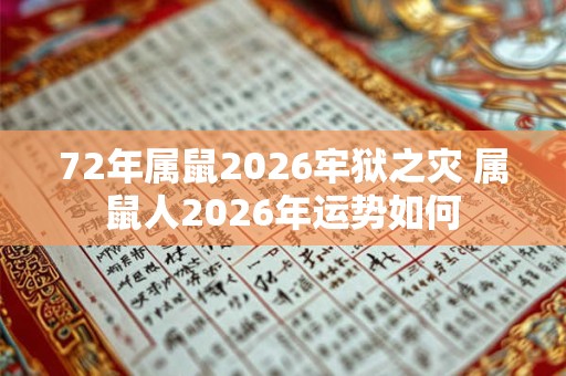 72年属鼠2026牢狱之灾 属鼠人2026年运势如何